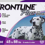FRONTLINE Plus Flea and Tick Treatment for Large Dogs Up to 45 to 88 lbs. 3 Treatments